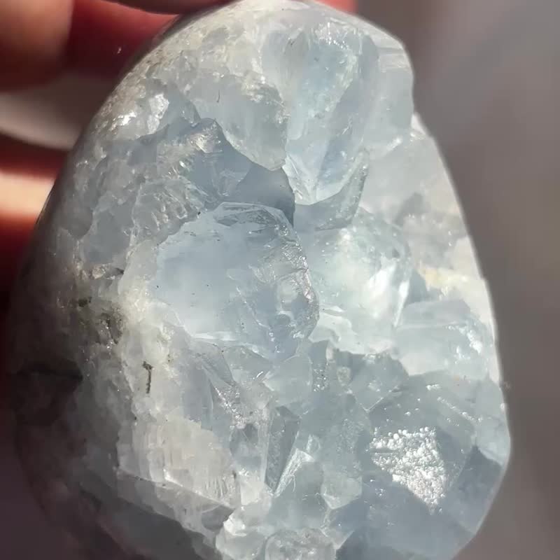 高质 精品 闪亮天青石 蛋型摆设 水晶 盆景 crystal 摆件 - 摆饰 - 水晶 蓝色