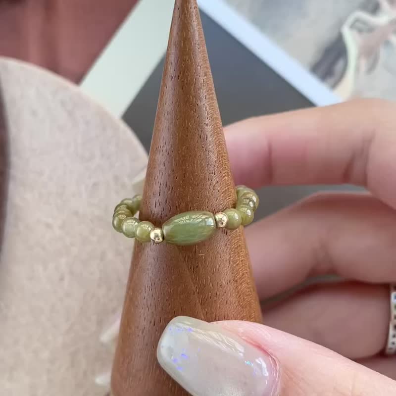 秋香黄加绿翡翠戒指 - 戒指 - 玉石 