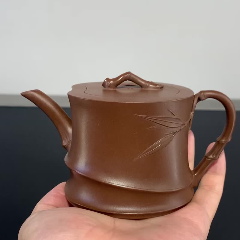 竹节壶 紫泥 200cc 泥料上乘 精工细作 造型浑然一体 - 茶具/茶杯 - 陶 灰色