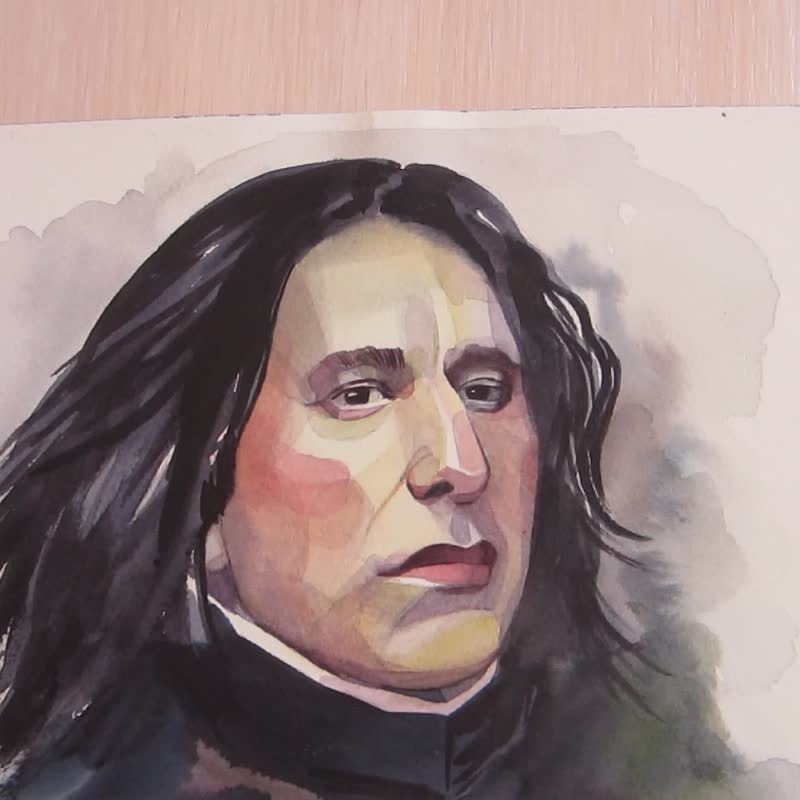 Original watercolor painting Professor - 墙贴/壁贴 - 纸 灰色