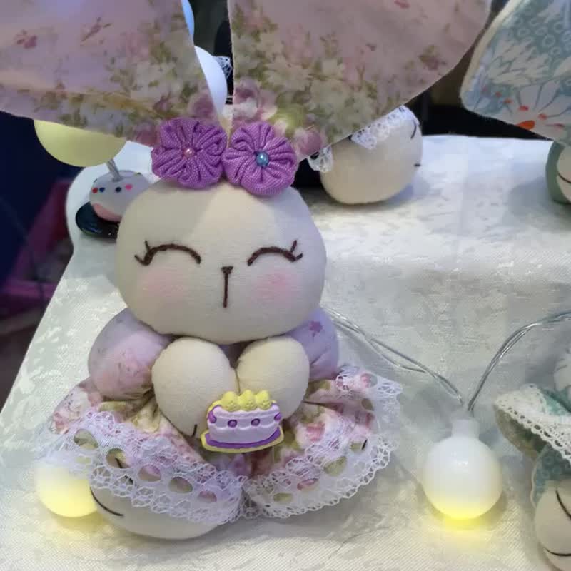 手工制兔娃娃Rabbit/情人节礼物 - 摆饰 - 棉．麻 
