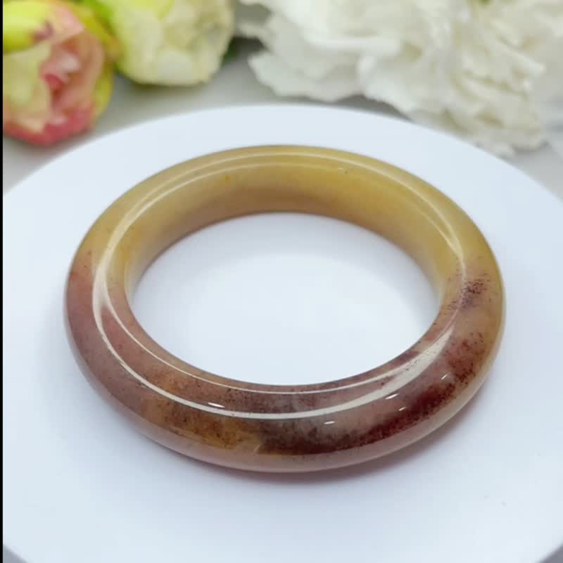 NO.106野莓蜜桃平安镯 内径57MM 圈口 意境美佘太翠 佘太玉 手镯 - 手链/手环 - 玉石 多色