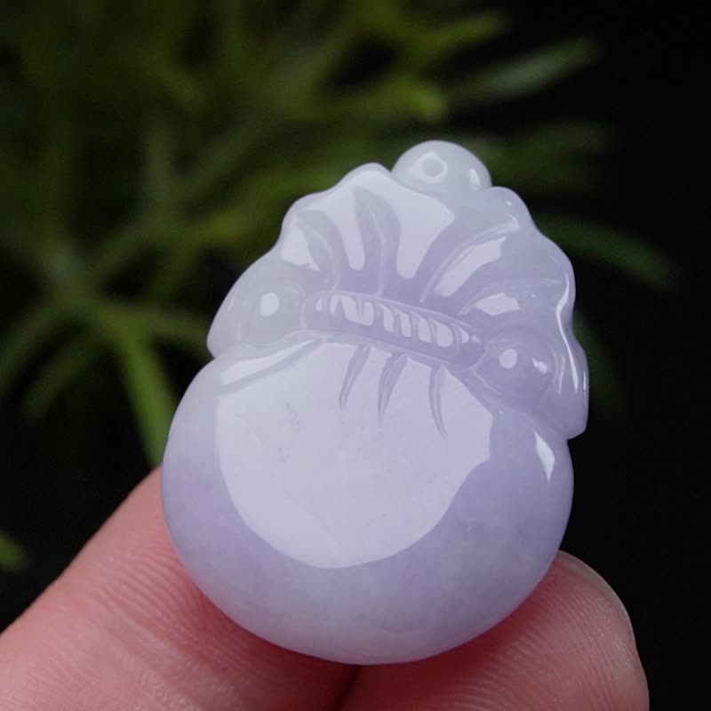 紫罗兰翡翠钱袋子项链 | 天然缅甸玉A货翡翠 | 送礼 - 项链 - 玉石 紫色