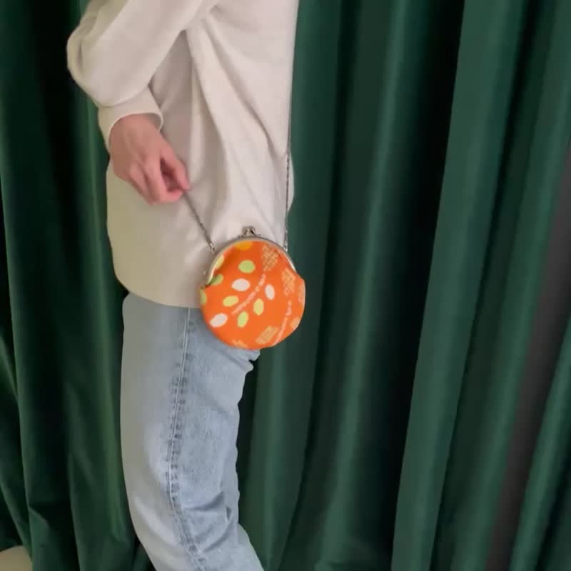 NEW*橙晴/随圆包R京都匠人【高级和服䌷】旅行出国好搭放房卡补妆 - 侧背包/斜挎包 - 丝．绢 