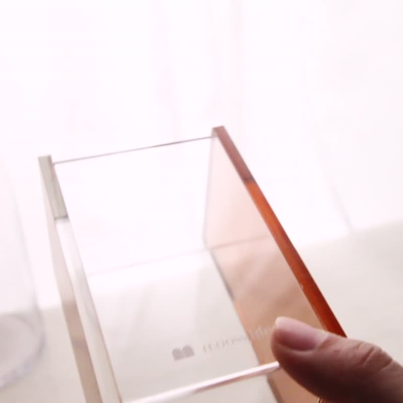玫瑰金/可堆叠/办公用品收纳二件组(笔筒+三格抽屉 - 收纳用品 - 压克力 金色