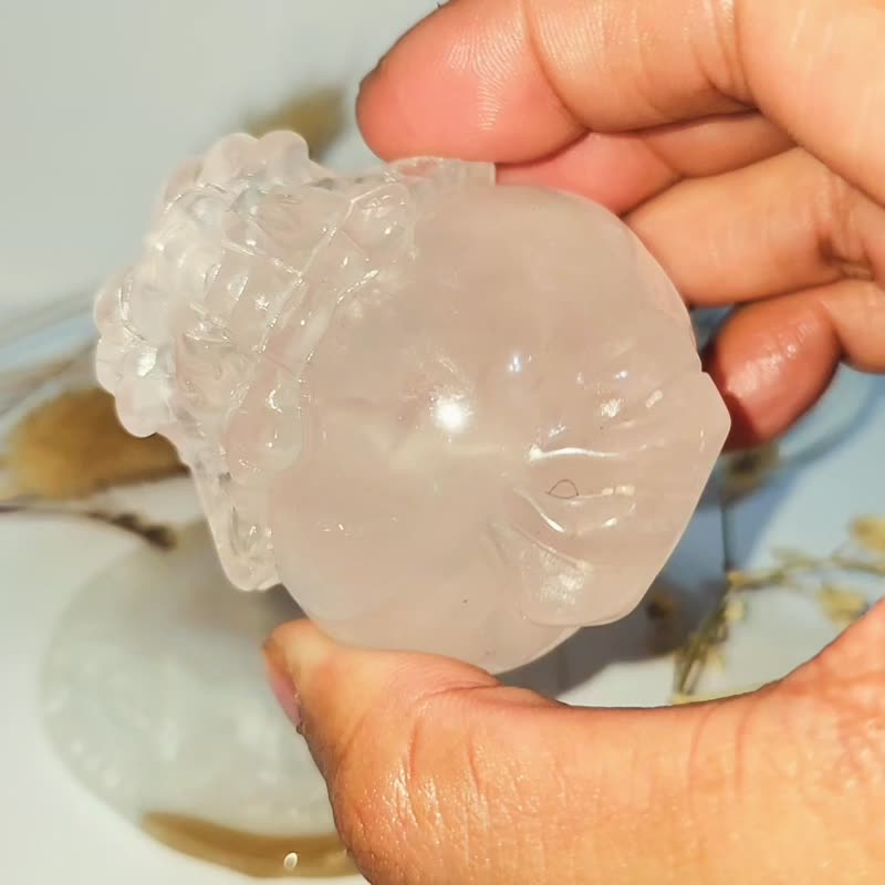 六芒星粉晶大龙龟/带彩虹光 - 摆饰 - 水晶 粉红色