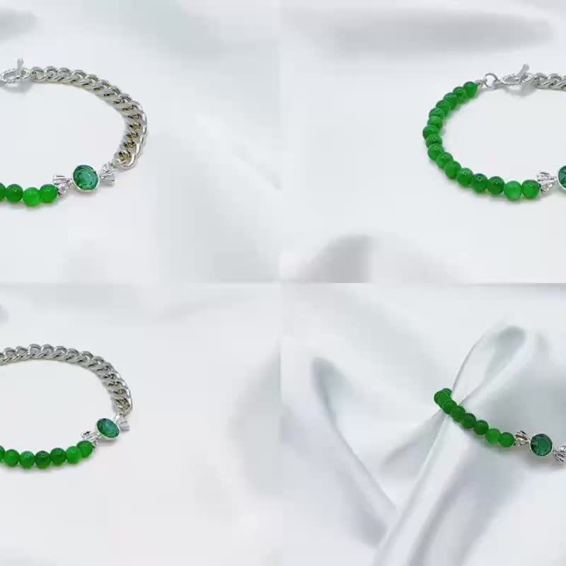 Gaia盖娅女神~大地系列铁龙生玉石水晶手链~定制化生日送礼 - 手链/手环 - 玉石 绿色