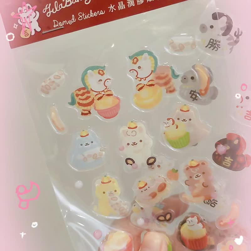 |台湾插画 快速出货| 2026 | 马年│水晶滴胶贴纸 │春联 │春节 - 贴纸 - 纸 红色
