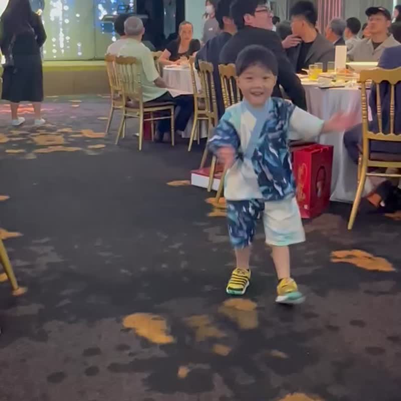 两件式拼接甚平 预购款 - 童装上衣 - 棉．麻 黄色