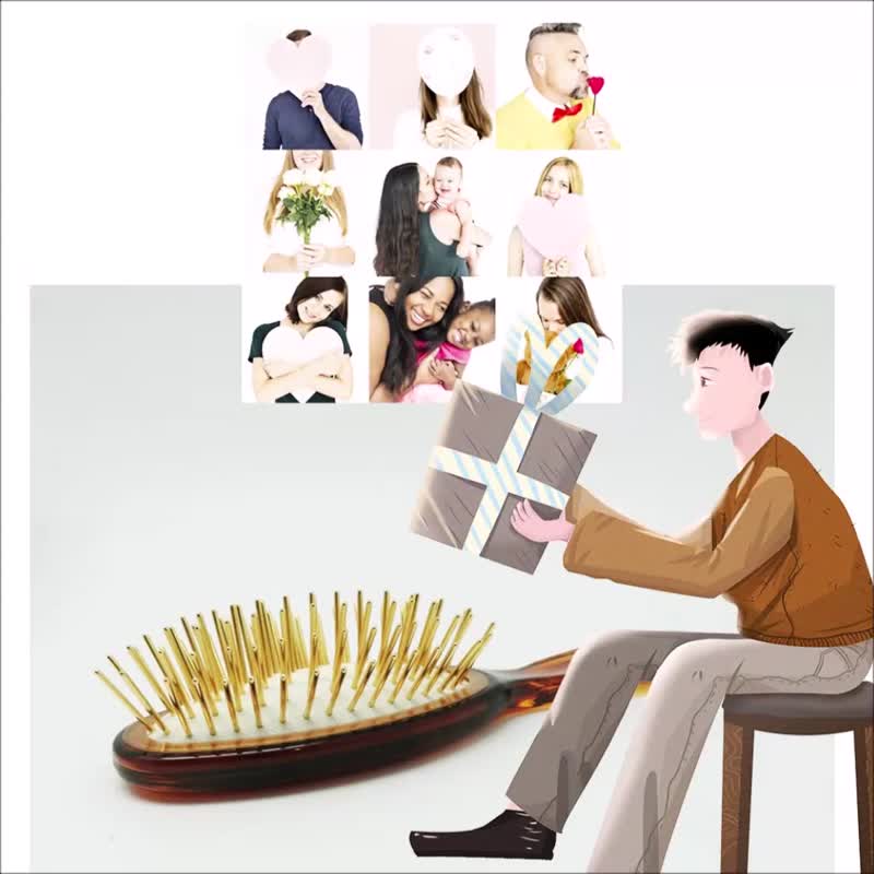 快速出货 轻巧黄金梳子独家礼盒-极厚镀双层24K黄金发梳 防疫抗菌 - 彩妆刷具/镜子/梳子 - 橡胶 金色