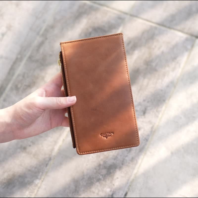 【24hr快速出货】多层式卡片夹长夹零钱包-2012 两色 卡片夹 - 皮夹/钱包 - 真皮 咖啡色