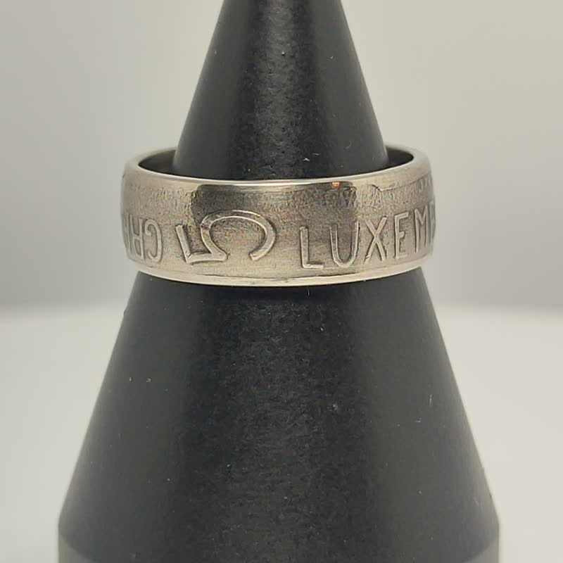 卢森堡钱币戒指 5 法郎 1962 年、卢森堡钱币戒指、钱币男戒 - 戒指 - 其他金属 