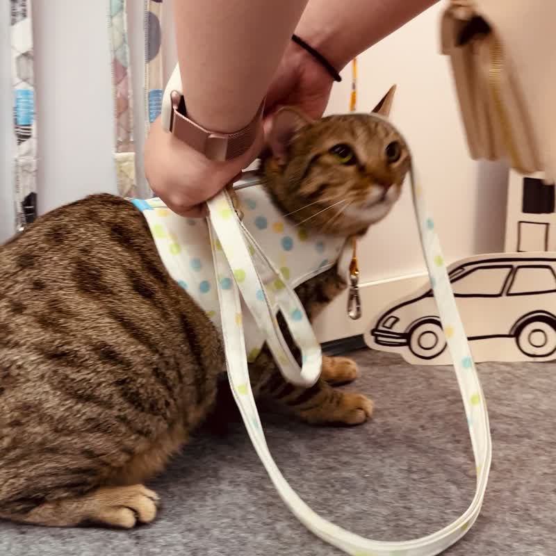 2022 SHAPU La-大角度胸背衣-黄彩点(不含牵绳) - 项圈/牵绳 - 聚酯纤维 