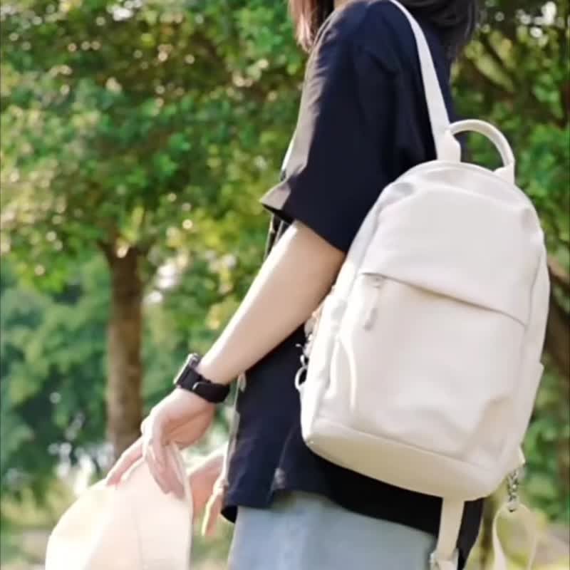 轻便 休闲 后背包 双肩包  旅行包 防泼水 电脑笔电包 礼物客制02 - 后背包/双肩包 - 尼龙 黑色