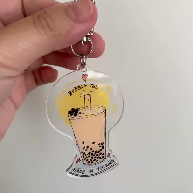 波霸奶茶吊饰 - 钥匙链/钥匙包 - 压克力 透明