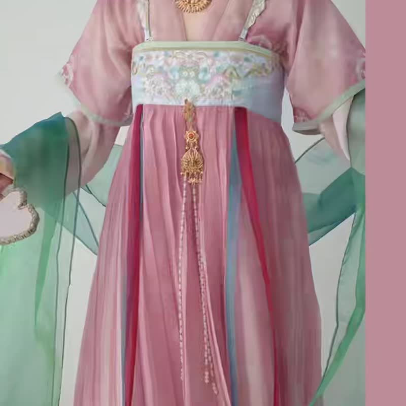 清平安乐汉服 醉春烟唐褙子齐胸襦裙套装 - 洋装/连衣裙 - 聚酯纤维 多色