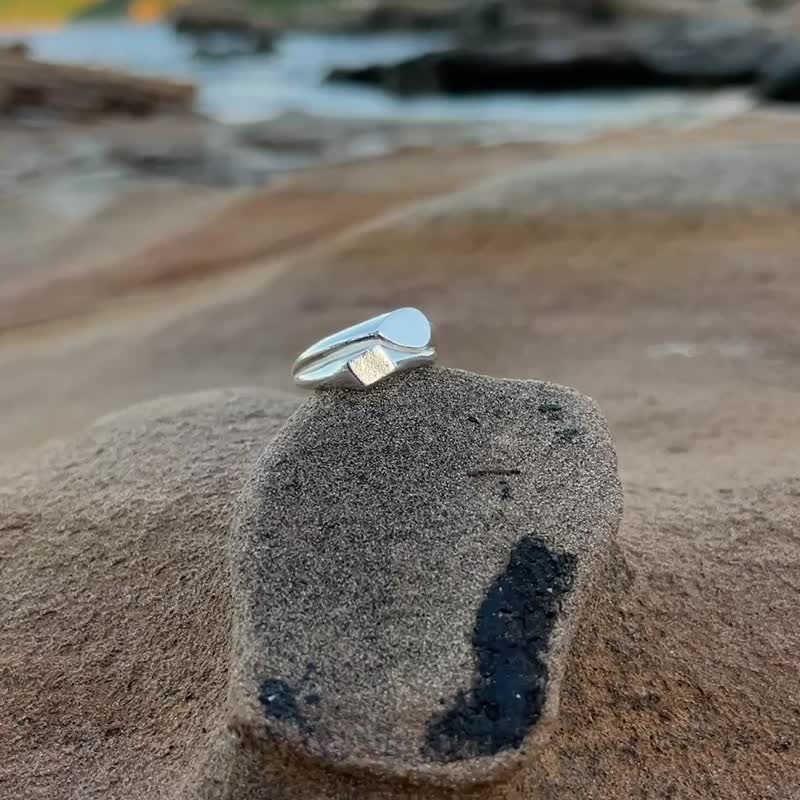 几何叠戒 - 戒指 - 纯银 银色