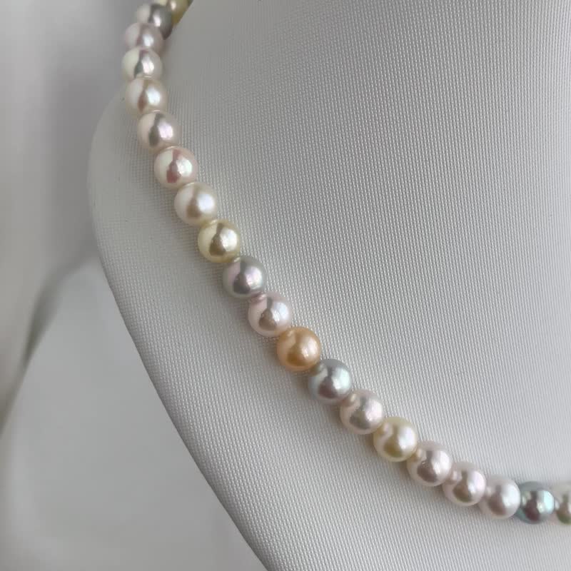 日本直送 糖果色 多色akoya珍珠项链 串珠项链 天然海水珍珠 - 项链 - 珍珠 多色