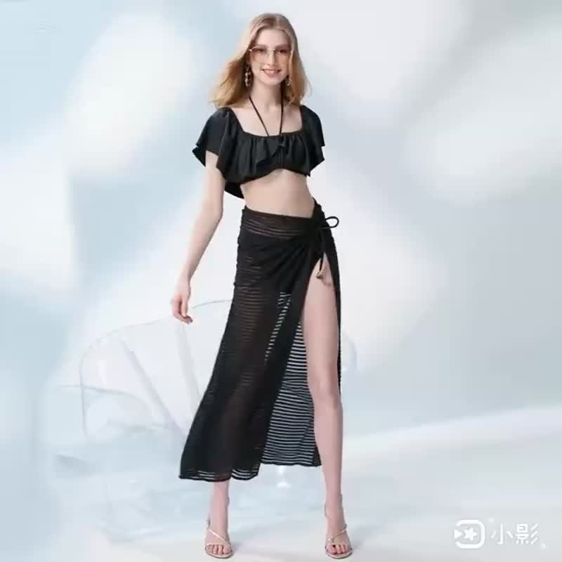台湾制 三件式比基尼 限量发售 - 女装泳衣/比基尼 - 尼龙 黑色