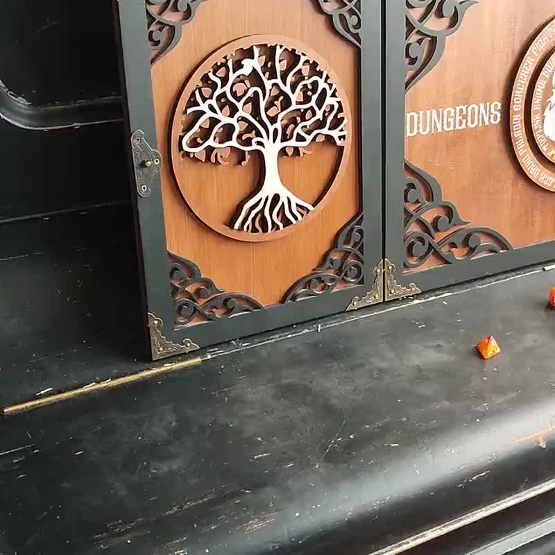 Personalized Dungeon master screen, Wooden DM screen, Dungeon master screen - 其他 - 木头 咖啡色