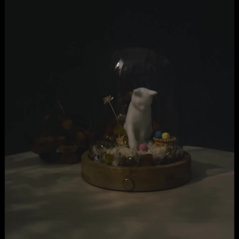 客制毛绒宠物纪念夜灯 - 蓝白金色系繁花款 - 订制抱枕/饰品 - 其他材质 蓝色