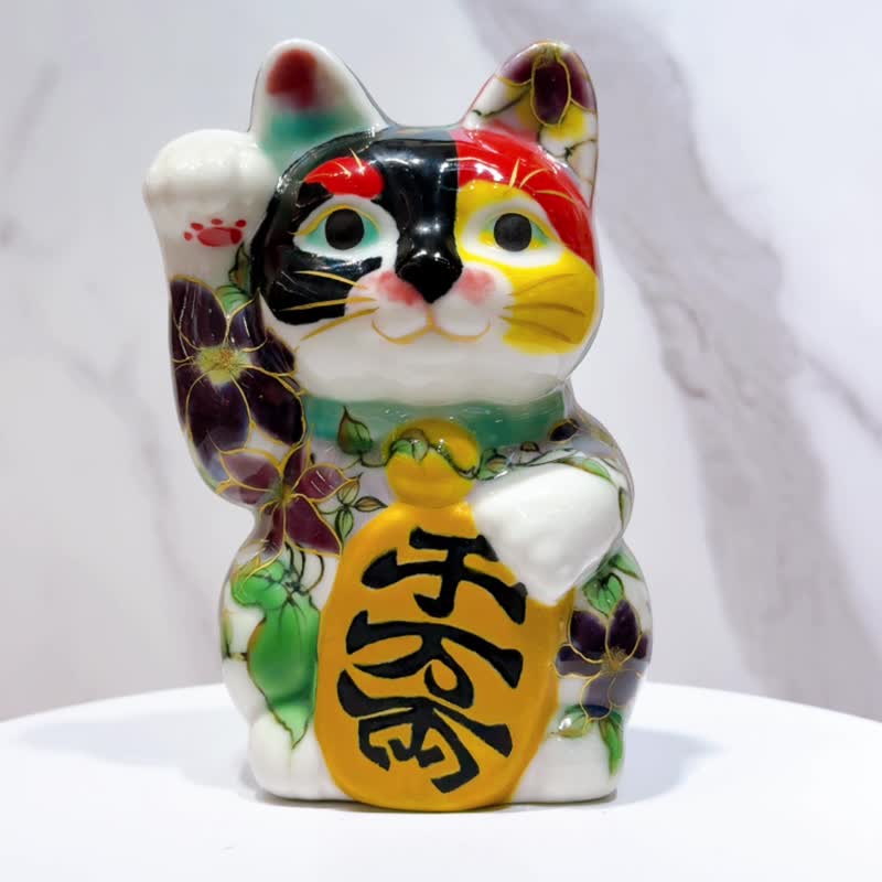 【彩铁迎富】日本清水烧招财猫 | 铁线 - 摆饰 - 瓷 多色