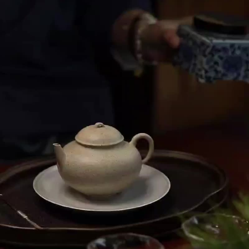 梨系列白玉段泥梨月宜兴原矿非遗现代极简紫砂壶茶具200cc - 茶具/茶杯 - 陶 银色