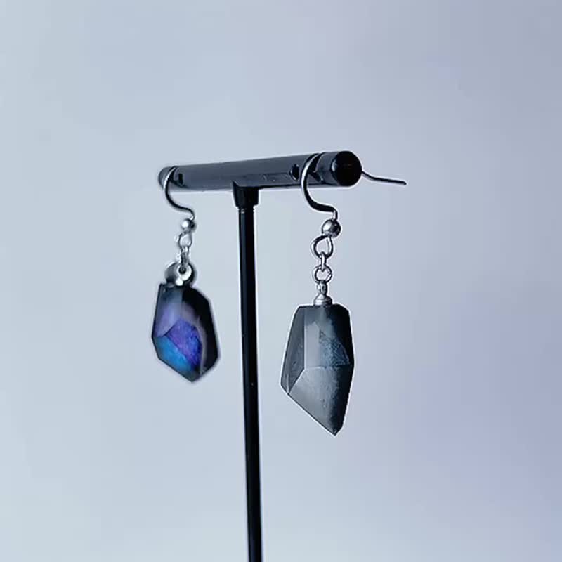 Frames 垂坠耳夹 / 碎片 / 银河铁道之夜 蓝色 5-a - 耳环/耳夹 - 树脂 蓝色