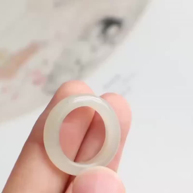 特价 天然和田玉指环戒指 玉质细腻 性价比高 内径17mm - 手链/手环 - 玉石 