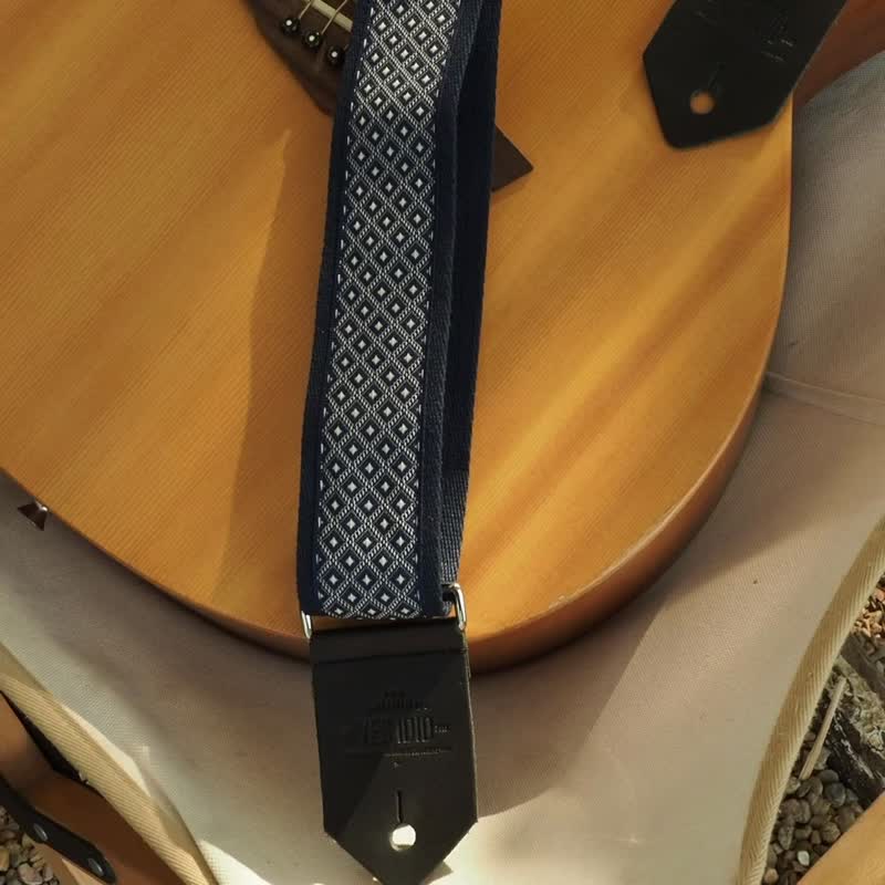 Guitar Strap - Navy Argyle by YES IDID - 吉他配件 - 真皮 蓝色