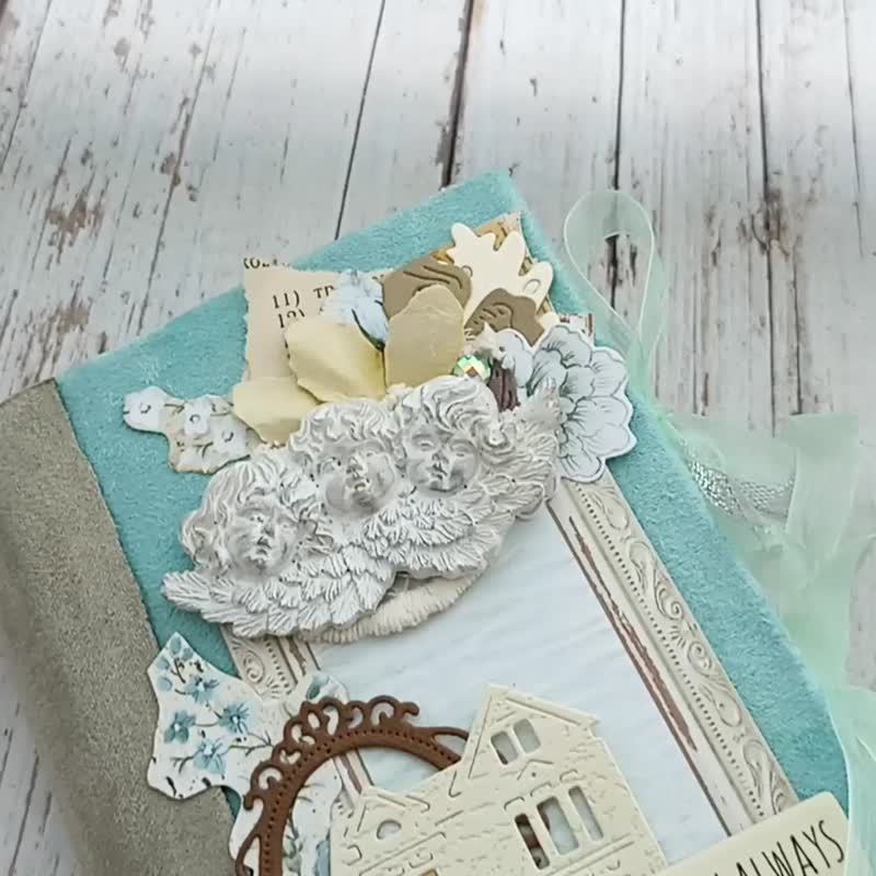 鲜花宝藏日记乳品出售花园垃圾日记复古女人 - 笔记本/手帐 - 纸 绿色