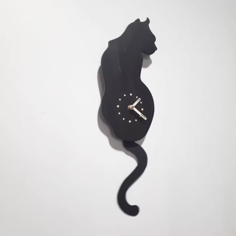 手工木作创意时钟 我最摇摆 - 摇摆猫 - 时钟/闹钟 - 木头 咖啡色