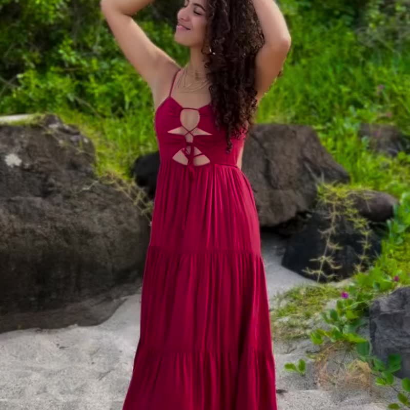 波希米亚长洋装，夏日长裙，海滩服饰，度假洋装 - 洋装/连衣裙 - 棉．麻 