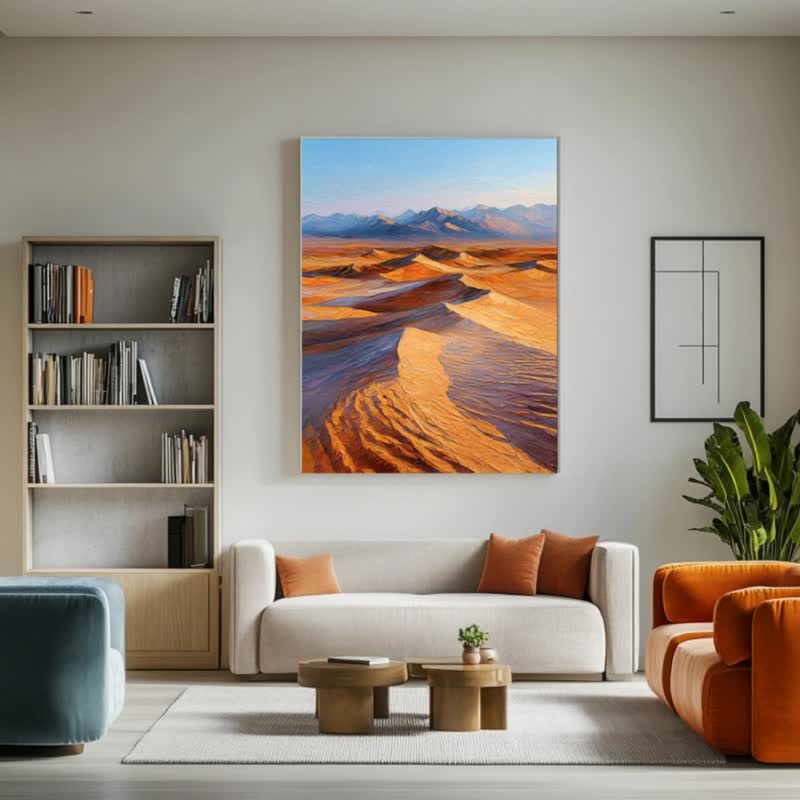沙之诗 艺术微喷挂画 极简油画风景 光影叠沙丘 客厅书房挂画收藏 - 海报/装饰画/版画 - 棉 
