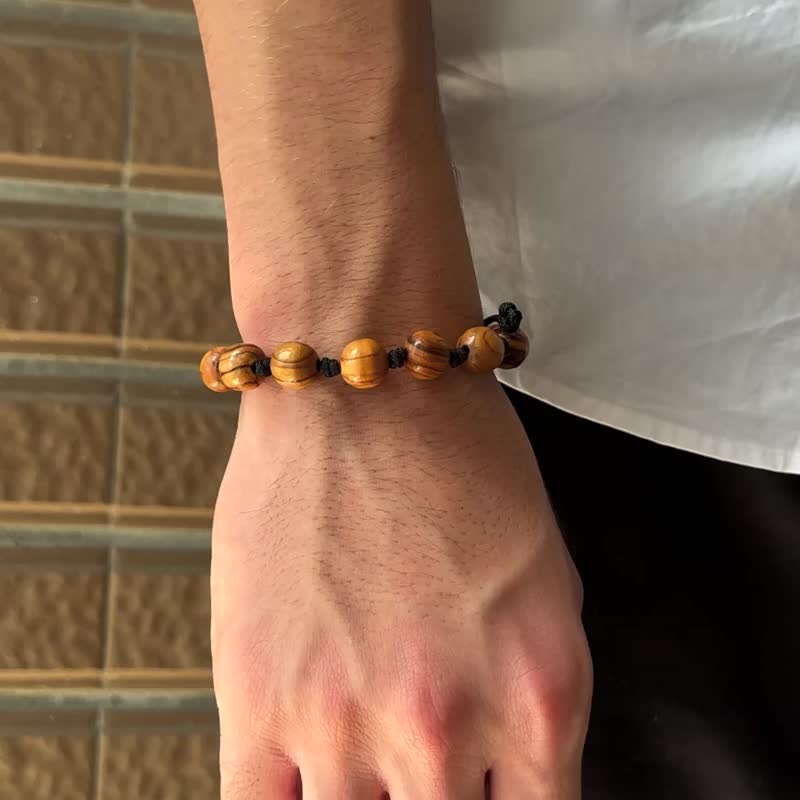 玫瑰念珠十字架手鍊  8251028 - 手链/手环 - 木头 多色