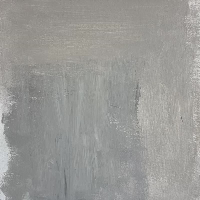 抽象米色布面绘画、极简主义油画、当代艺术 - 墙贴/壁贴 - 压克力 白色