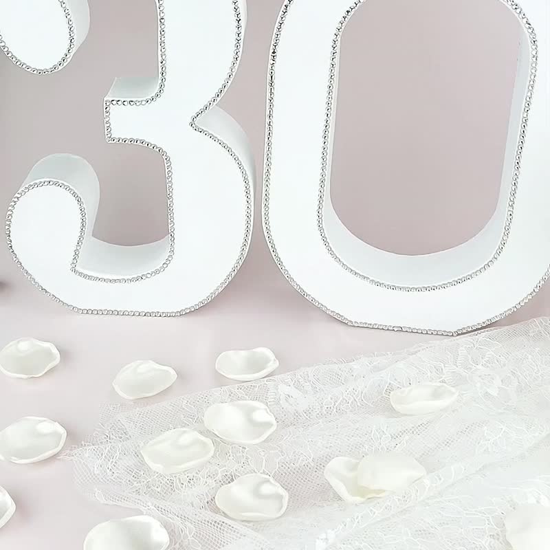 闪亮 30 数字摆饰 适合生日派对、珍珠婚或纪念日装饰 - 摆饰 - 其他材质 
