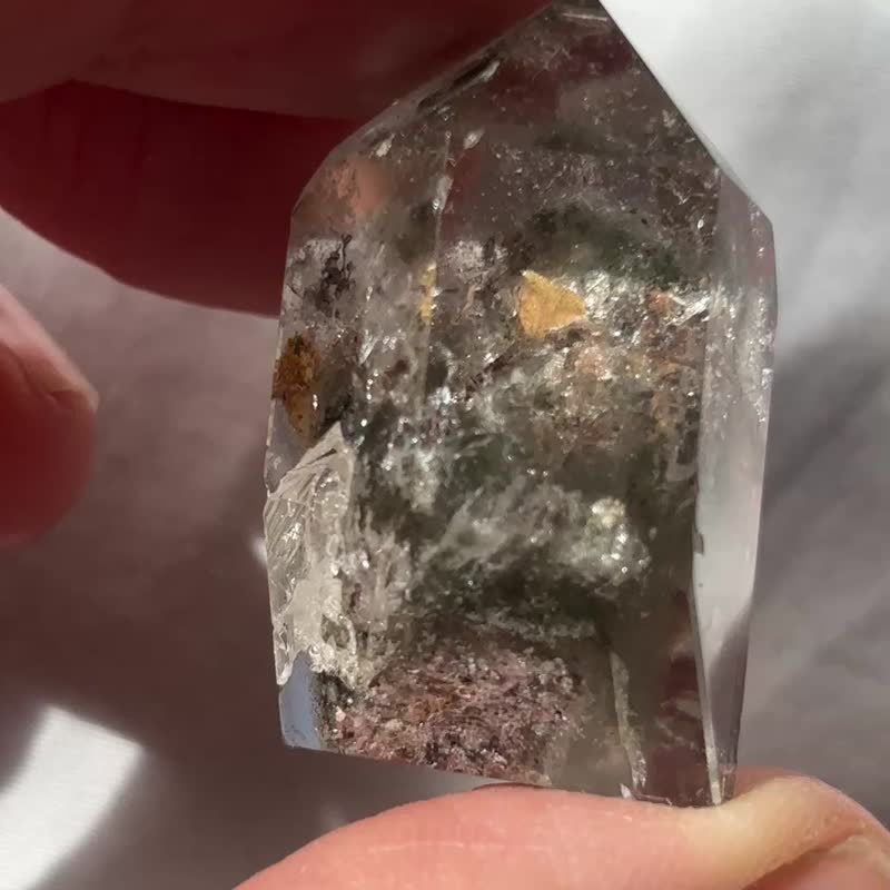 四季幽灵 大片银色彩虹片 瓜子 幽灵花园 水晶 全包随型 手把玩 - 摆饰 - 水晶 多色