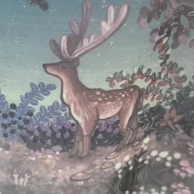 【彩虹之森 / darkgreen】鹿 蘑菇 艺术围巾 个性 男士礼物 时尚 - 中性连帽卫衣/T 恤 - 聚酯纤维 绿色