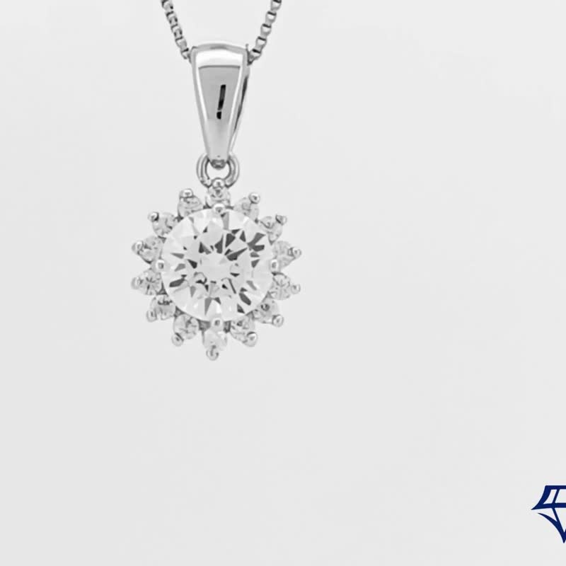 莫桑石 莫桑钻 1-3克拉太阳花项链 台北门市 客制化订制白金 - 项链 - 其他材质 