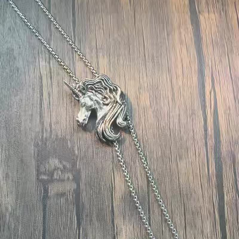 金屬獨角獸保羅領帶禮盒裝西部牛仔領帶 - 领带/领带夹 - 其他材质 银色