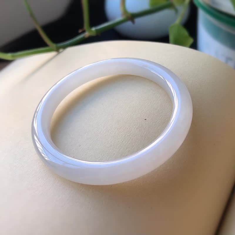 秒杀 超美的和田玉紫罗兰手镯 圈口51.5mm 超级冰紫料 - 手链/手环 - 玉石 