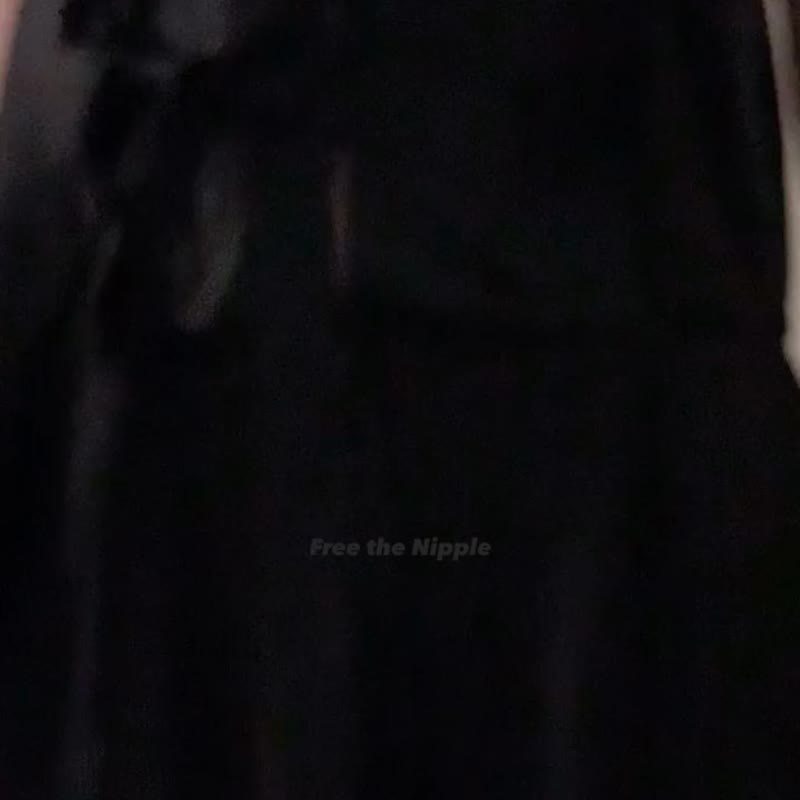 Free the Nipple-绑带背心 无正反设计 自由定义穿着 - 女装背心 - 聚酯纤维 黑色