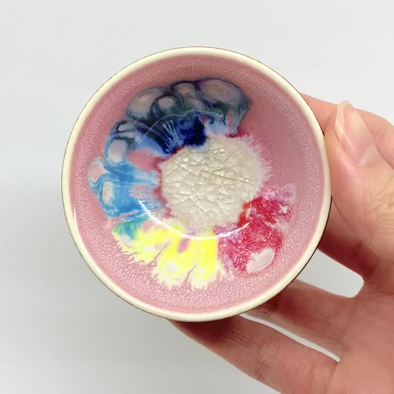 冰晶油画 功夫杯 60ml 邱毓宁 莺歌烧 E9-05 - 茶具/茶杯 - 瓷 多色