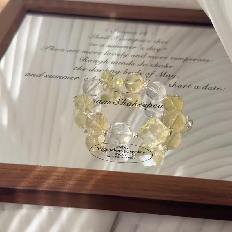 黄水晶白水晶S925碎银设计款手链 - 手链/手环 - 水晶 黄色