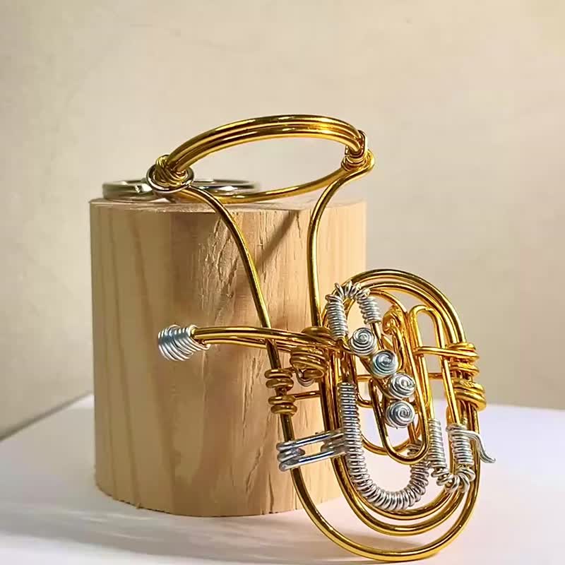 Wire lover 活塞式低音号 铝线乐器钥匙圈 Piston tuba - 钥匙链/钥匙包 - 铝合金 多色