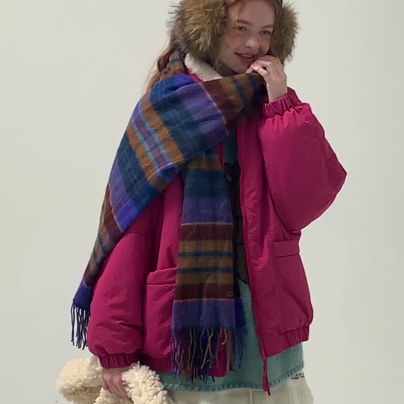 odd maker小熊绣花立领棉服女微皱肌理感设计百搭保暖棉衣外套 - 女装休闲/机能外套 - 其他人造纤维 