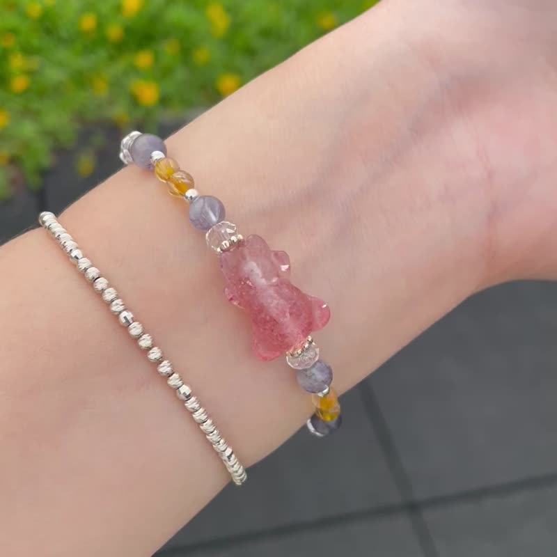 草莓晶-小熊软糖夏日手链 - 手链/手环 - 水晶 