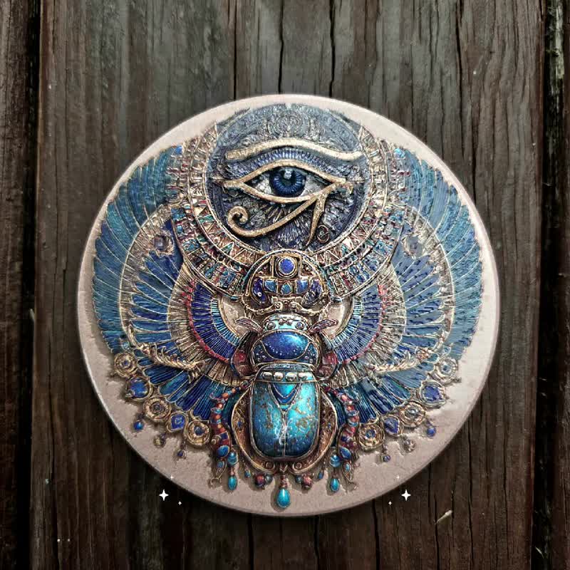 荷鲁斯圣甲虫-晶雕陶瓷吸水杯垫 - 杯垫 - 陶 黑色