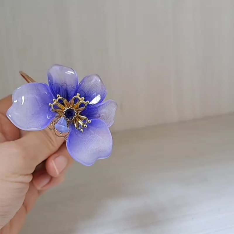 琉璃蝴蝶兰系列【蓝紫色~套组】 - 手链/手环 - 玻璃 蓝色